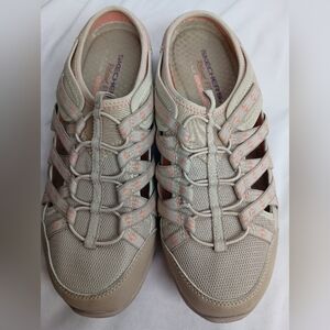 Skechers Casual Summer Cream Butterly Pink Athletic Shoes Bungee Lacing (#7)